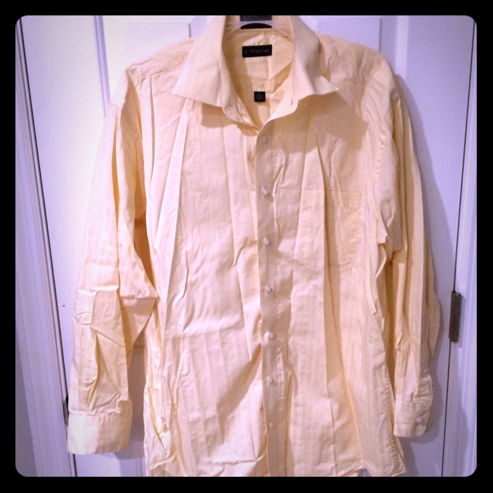 NWOT Yellow J Ferrar Men's Dress Shirt S 17 32-33